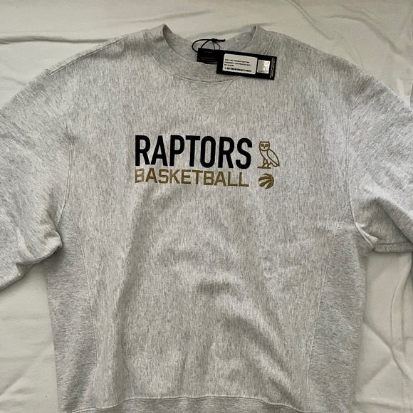 OVO X NBA Toronto Raptors Crewneck Heather Grey - Picture 1 of 3
